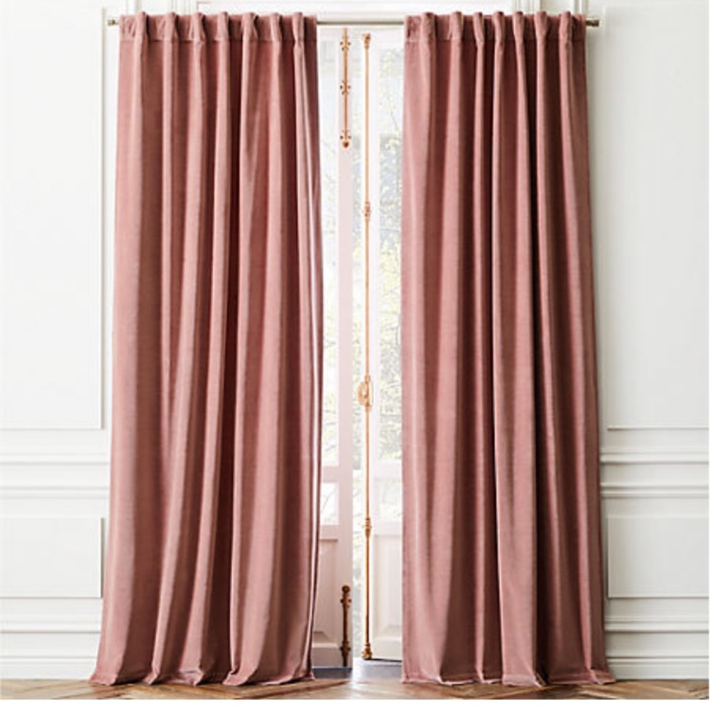 CB2 cotton velvet curtains